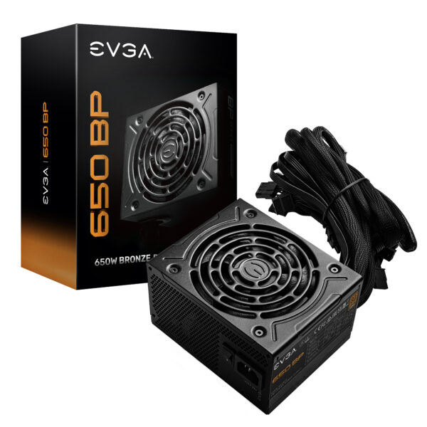 Fuente de Poder EVGA 650 BP 80 PLUS Bronze / 20+4 pin ATX / 130mm / 650W / 100-BP-0650-K1