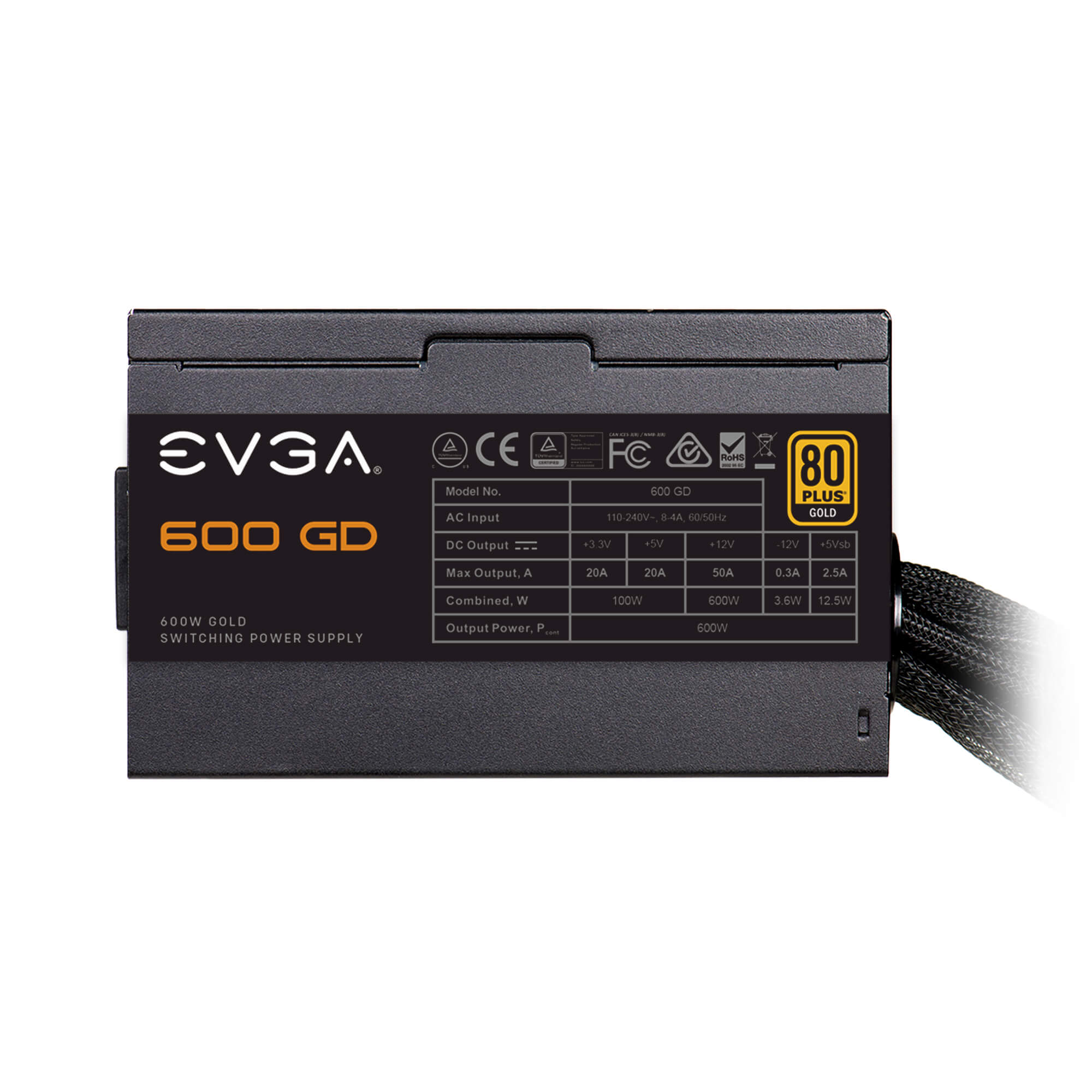 Fuente de poder EVGA 600 GD / 600W / 80 Plus Gold / 100-GD-0600-V1 - Image 5