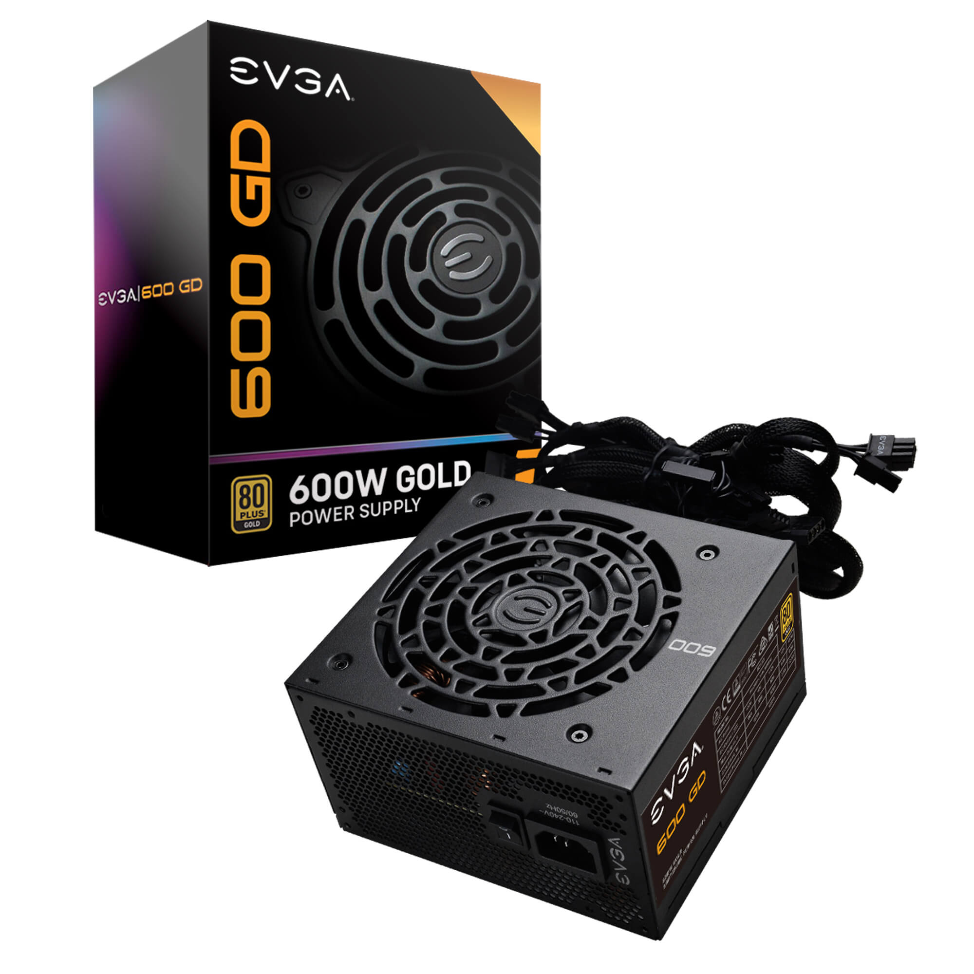 Fuente de poder EVGA 600 GD / 600W / 80 Plus Gold / 100-GD-0600-V1