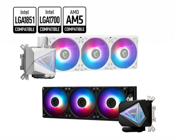Enfriamiento Liquido MSI MAG CORELIQUID I360 / ARGB / PWM / 3400RPM / LGA 1851 / AM5 / Negro