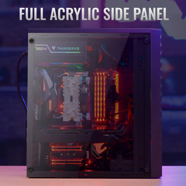 Gabinete AeroCool Streak / RGB / Con Ventana / ATX / Cristal Templado / Negro - Image 3