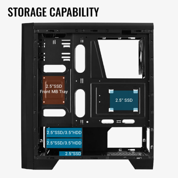 Gabinete AeroCool Cylon / Media Torre / ATX / Mini-ITX / Micro-ATX / Panel Lateral / RGB / Blanco - Image 5