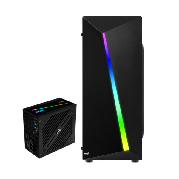 Gabinete Aerocool Cylon ARGB Negro / Midi-Tower / ATX / Fuente de Poder 500W / 80 PLUS Bronze