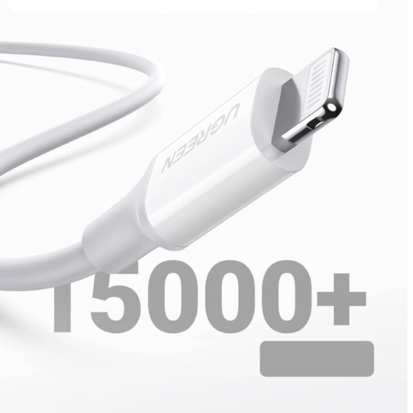 Cable USB-C a Lightning | 1 Metro | Certificado MFi | Carga Rápida 60W | 480 Mbps | PD | Conector C94 | Adecuado para iPhone, iPad y iPod | Protección Integrada | Caja de ABS | Cubierta de TPE | Color Blanco. - Image 3