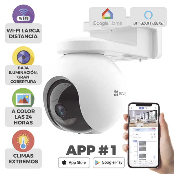 Cámara PT Wi-Fi / 2K Plus (4 MP) / Batería Recargable 10,400 mAh / Cobertura 360° / Visión Nocturna a Color / Audio Bidireccional / Detección Humana Inteligente / Almacenamiento 32 GB eMMC / IP65 - Image 8