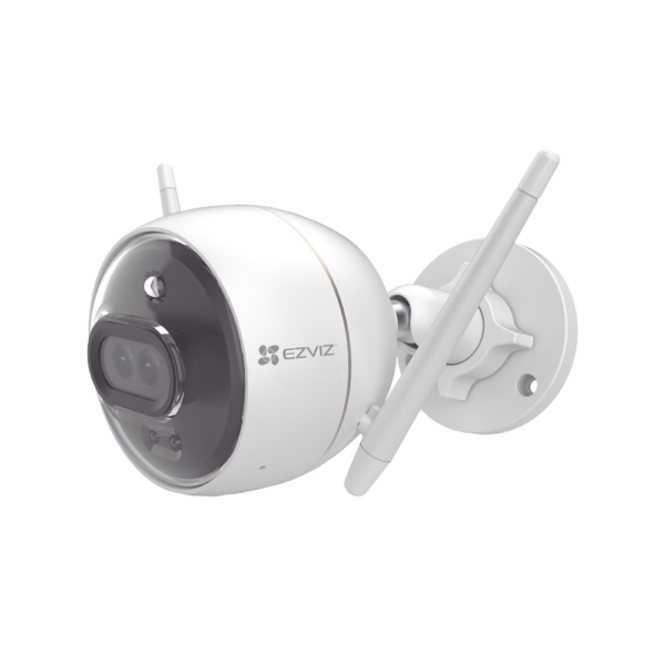 Cámara Bala IP 2MP / Wi-Fi / Doble Lente 2.8 mm / Visión Nocturna a Color / Audio Bidireccional / Detección de Personas y Vehículos / Defensa Activa con Luz y Sirena / IP67