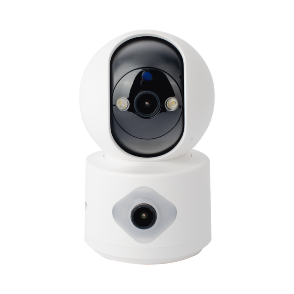Cámara IP Doble Lente / 3MP / Wi-Fi 2.4 GHz / Autoseguimiento / Detección de Movimiento / Audio Bidireccional / Visión Nocturna 10 m / Lente 4 mm / Almacenamiento microSD hasta 128 GB