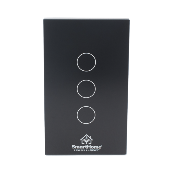 Apagador Inteligente Wi-Fi / 3 Regresos / Panel de Vidrio Templado / Control por App y Voz / Compatible con Alexa y Google Home / 800 W por Regreso / 100–250 V