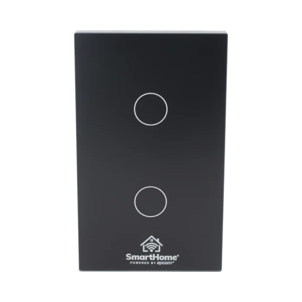 Apagador Inteligente WiFi / 2 Gang / Control de 2 Regresos / Vidrio Templado / Compatible con Alexa y Google Home / 100–250 V / 800 W por Canal / SHS412W