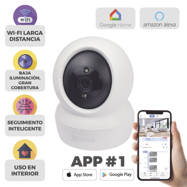 Mini Cámara IP PT 2 Megapíxel / Wi-Fi / Seguimiento Inteligente / Audio de Dos Vías / Notificación Push / Ranura para Memoria / Uso en Interior - Image 7