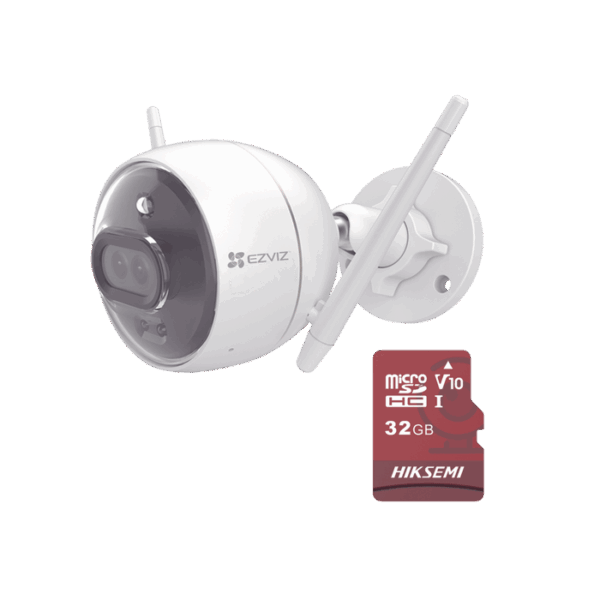 Kit de Cámara de Seguridad EZVIZ C3X/KM / WiFi / Doble Lente / Visión Nocturna a Color / Detección por IA / Audio Bidireccional / Incluye MicroSD 32GB