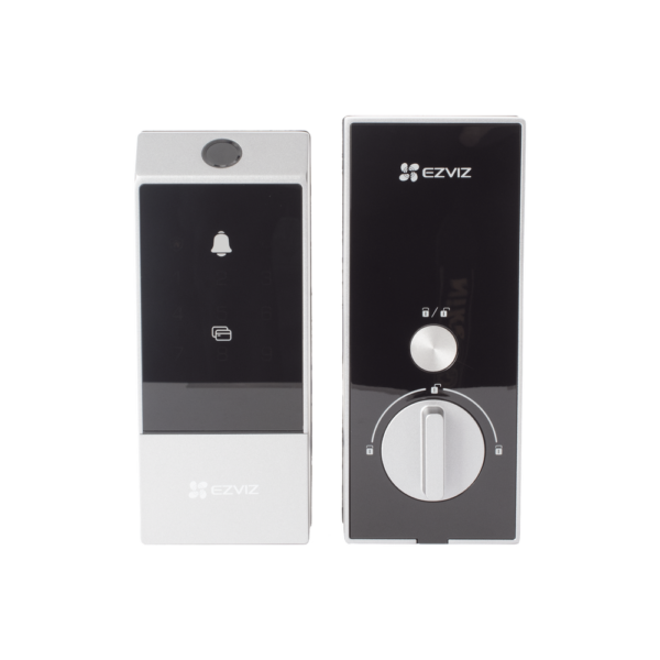 Cerradura Inteligente EZVIZ CS-DL04/PRO / Wi-Fi / Huella Dactilar / Contraseña / Tarjeta RFID / App Remota / Llave Mecánica / Alarma Antimanipulación / IP55