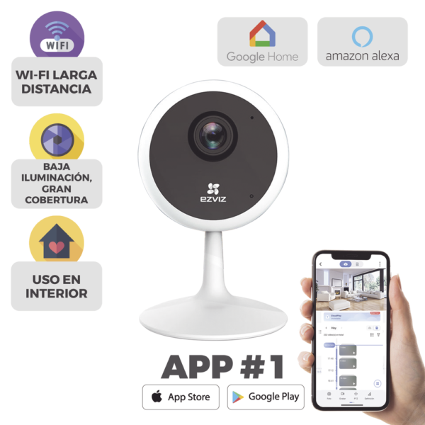 Mini Cámara IP 2 Megapixel / Detección de Movimiento / Grabación en la Nube / Notificación Push / Audio de Bidireccional (Microfóno y Bocina Integrado) / Micro SD / Uso Interior / Visión 106° / Interior - Image 5