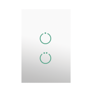 (ZWAVE) Interruptor On/Off panel táctil touch inalámbrico Zwave Plus 2 botones. Compatible con Hubitat HC8, Álula  M2M, otro