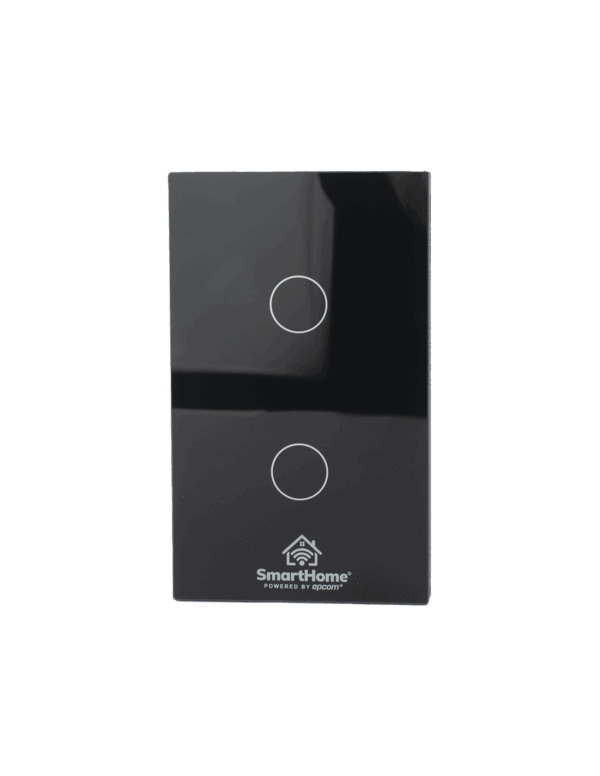 Apagador Inteligente ZigBee / Control de 2 Regresos / Panel de Vidrio Templado / Potencia 800 W por Regreso / Voltaje 100–250 V / Requiere HUB ZigBee