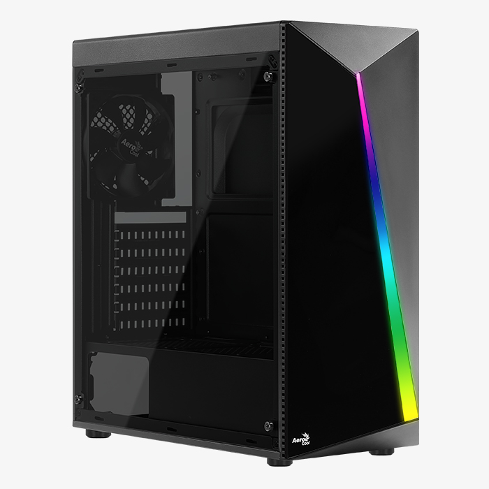 Gabinete Aerocool Shard RGB / Media Torre / Cristal Templado / ATX / Sin Fuente / Negro