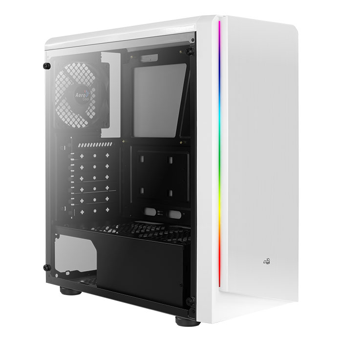 Gabinete AeroCool Rift RGB / Midi-Tower / ATX / Micro-ATX / Mini-ITX / USB 2.0/3.0 / Cristal Templado / Sin Fuente / 1 Ventilador Instalado / Blanco
